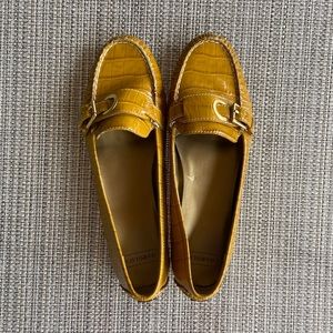 Faux Crocodile Print Marigold Loafers